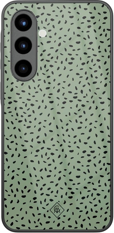 Casimoda® hoesje - Geschikt voor Samsung Galaxy A57 - Green Confetti - Luxe Hard Case Zwart - Backcover telefoonhoesje - Groen
