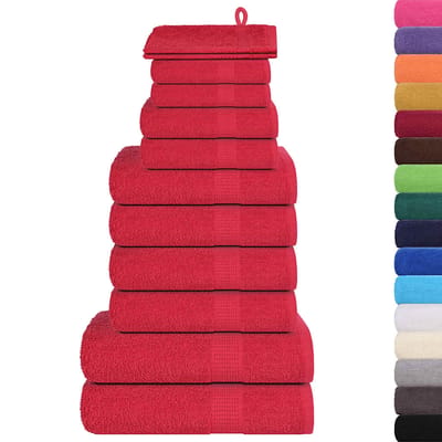 vidaXL - 12-delige - Handdoekenset - FROGN - 360 - g/m² - rood