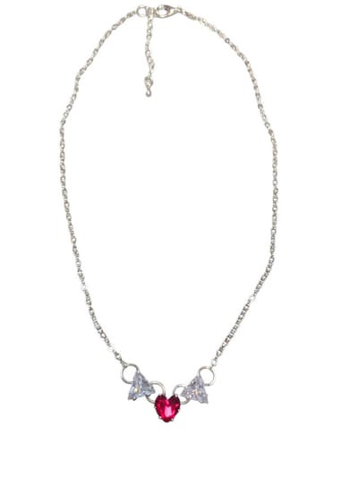 zirkonia halsketting met zirkonia hart.