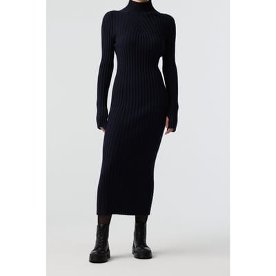 AlphaTauri Folas V1.y8.02 Flat-knit-dress Dark Navy Size: M | Midi Dresses Outlet | Dames | Blauw