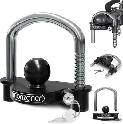 Monzana Disselslot - Verchroomd Staal incl. 2 Sleutels - Zwart