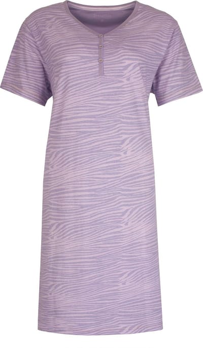 Irresistible Dames Nachthemd - Katoen - Zebra Print - Paars - Maat S