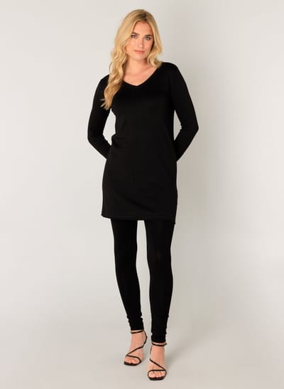 BASE LEVEL Yola Long Tuniek - Black - maat 38