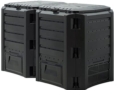 Composter Bak - Tuincomposter Thermo - Afval Verwerken - Snelle Omzetting - 800 L - Zwart