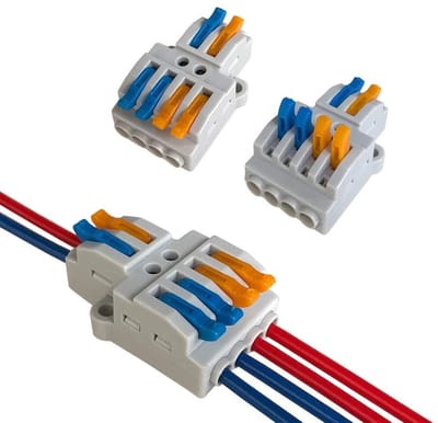 Compacte Lever Nut Kabelconnector Kit met 4 Uitgangen, Snelle Veer en Dubbelzijdige Terminalklem