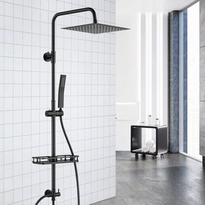 Auralum Max Douchesysteem - Regendouche Ø 30CM - Handdouche Ø 10CM - Waterbesparend - Zwart