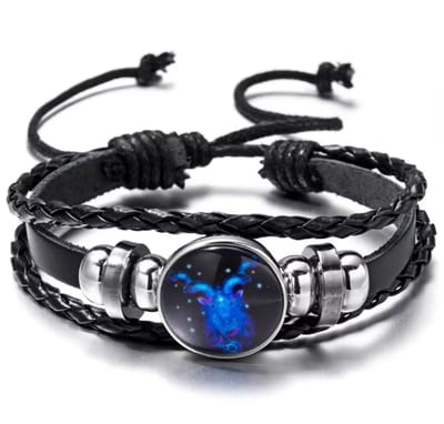 Actie4you® - Sterrenbeeld Armband - Verstelbare armband - Hanger sterrenbeeld - Gevlochten armband - Horoscoop – Glow in Dark - Steenbok