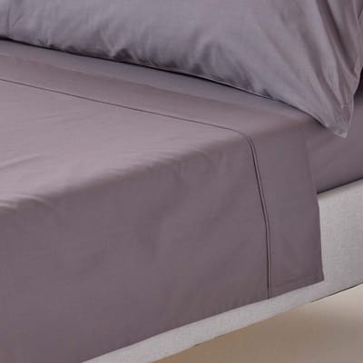Homescapes Laken 180x260 cm – Donkergrijs – 100% Egyptisch Perkal Katoen – 200 Draaddichtheid
