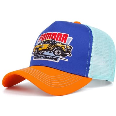 Nieuwe Mesh Pet Pomnna Auto Heren Truckerpet Street Dance Hip Hop Pet Dames Dagelijks Leven Zonneklep Pet Baseballpet blue