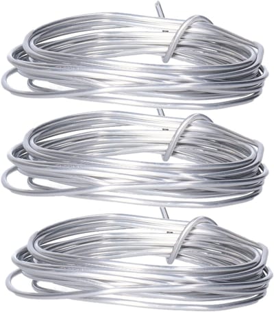Hobby draad - 3x - hobby en knutsel draad - 2 mm x 200 cm - Bloemendraad/aluminiumdraad - zilver