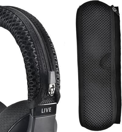 Polyester hoofdbandhoes voor koptelefoons — Zwart 30x8x0.5cm, compatibel met Sony WH-1000XM5, JBL Tune/Live, Marshall Series
