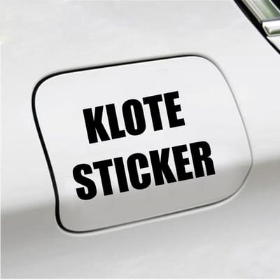 Bumpersticker - Klote Sticker - 8,2 X 12,7 - Zwart
