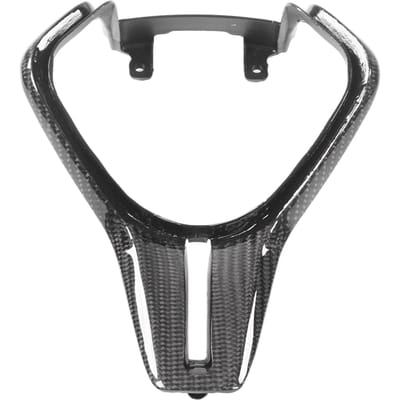 Panneau de cadre de volant Garniture décorative de remplacement à superposition en fibre de carbone pour Infiniti Q50 Q60 Brillant black