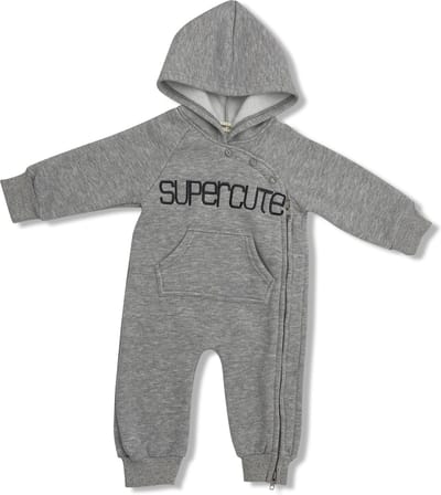 Supercute jumpsuit gemêleerd grijs kruippak maat 80