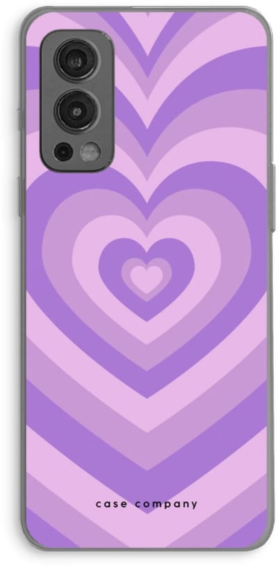 Case Company® - Hoesje geschikt voor OnePlus Nord 2 5G hoesje - Hart Paars - Soft Cover Telefoonhoesje - Bescherming aan alle Kanten en Schermrand
