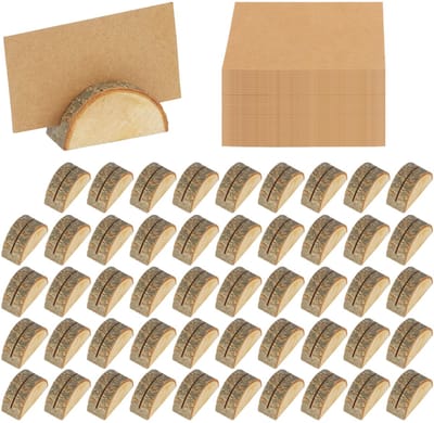 Unyqoos ® Tijdloze en Stijlvolle Houten Tafelstandaards Set met Kaarten voor Elke Gelegenheid