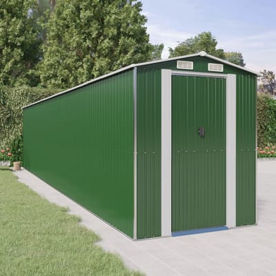 vidaXL - Tuinschuur - 192x938x223 - cm - gegalvaniseerd - staal - groen