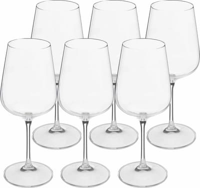 Secret de Gourmet Wijnglazen set Lena - doosje 12x stuks - chique glas - 36 CL - witte/rode/rose