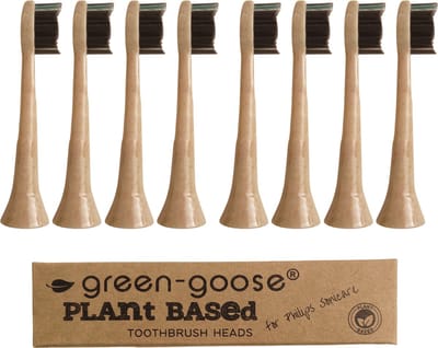 green-goose® Sonicare Bioplastic Opzetborstels - 8 Stuks - Plant-based Materiaal - Houtskool Haren - BPA-vrij