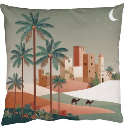 Sierkussens - Kussentjes Woonkamer - 50x50 cm - Nachtlandschap - Kamelen - Sterren - zandduinden
