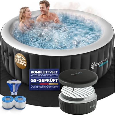 Whirlpool opblaasbaar Zwart rond 4 personen 20-42 °C winterbestendig