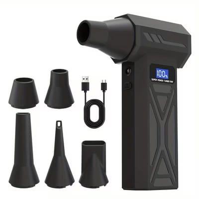 Turbo Ventilator - Slim Display - 130.000 RPM - 4 Snelheden - 5 Nozzles - Zwart