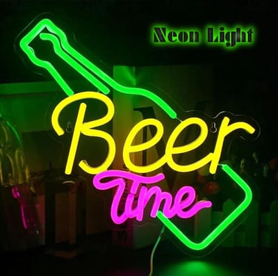 Beertime Neon Lamp - USB of Batterijen - Neon Verlichting - Neon Led Lamp - Neon Wandlamp - wanddecoratie