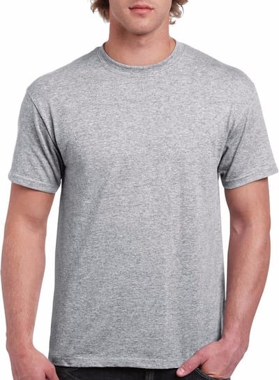 Gildan T-shirt - grijs - heren - zware kwaliteit - basic shirt - katoen - korte mouwen XL