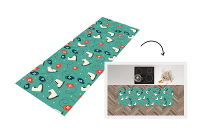 Keukenloper - Loper keuken - Schaatsen - Winter - Patronen - 150x50 cm - Keukenloper vinyl