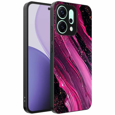 Geschikt voor Oppo Reno 14 Pro Telefoonhoesje met marmer opdruk - TPU backcover case marble design - Paars Roze - Smartphonica geschikt voor Oppo Reno 14 Pro