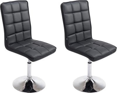 CLP Peking Set van 2 Eetkamerstoelen - Kunstleer zwart