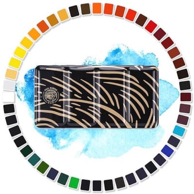 Aquarelverfset met 48 levendige kleuren in draagbare doos - Hoge transparantie en lichtechtheid voor kunstenaars
