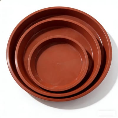 Dailygoods - 9 stuks ronde bloemonderzetters 26CM 30CM en 34CM elk 3 STK plantenonderzetters rood potonderzetters planten kunststof bloempot onderzetters voor tuinprojecten en binnen-buitenplanten
