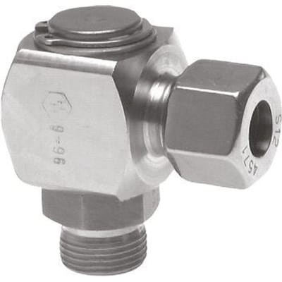 6L & M10x1 RVS Swivel Joint Snijringkoppeling Buitendraad DN 5250bar FKM Draaibaar ISO 8434-1