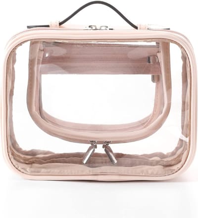 Transparante pvc-toilettas, doorzichtige cosmetische waterdichte wastas, organizer voor koffer en handbagage, roze, mode