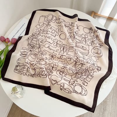 Zijden sjaal-stijl zijden sjaal voor dames - Kleurblokkenprint - Fris en delicaat - Decoratieve shawl over shirts-SJ0255 Benut je gevoel voor mode optimaal!