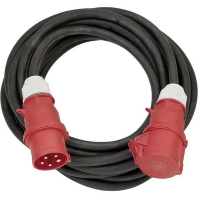 Brennenstuhl CEE Kabel IP44 (Verlengkabel 10 m, H07RN-F 5G6,0 5-polig met CEE stekker en koppeling, voor buiten IP44, Made in Germany) zwart