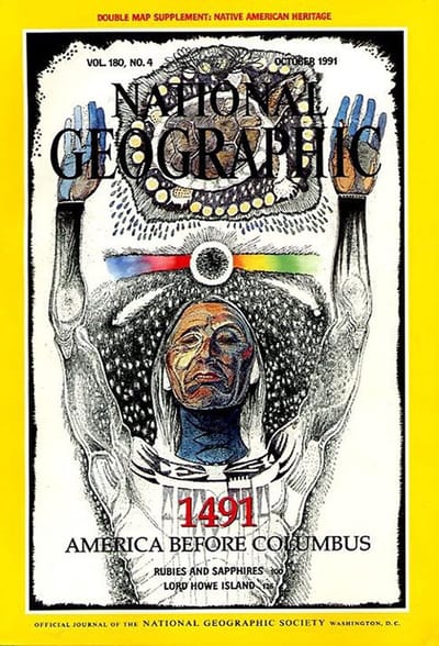 NATIONAL GEOGRAPHIC OKTOBER 1991 EDITIE ENGELS TIJDSCHRIFT (MAP INCLUDED NATIVE AMERCAN HERTIGA)