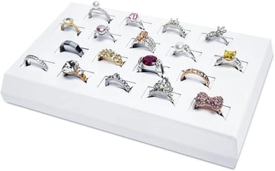 Ringen Display Tray - Sieraden Organizer - Sieraden Presenteren - 18 Individuele Slots - 21 x 11.5 x 3.5 cm