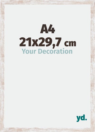 Your Decoration - Fotolijst A4 21x 29,7 cm - MDF - White Wash - Catania