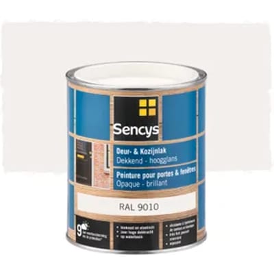 Sencys Lak Voor Deurenen Ramen Hoogglans Ral9010 750ml