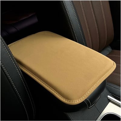 Dailygoody - Universele middenconsole - Leren kussen - Waterdicht - Geel - Stoelbescherming - Interieur - Autoarmleuning - Compatibel met meeste voert