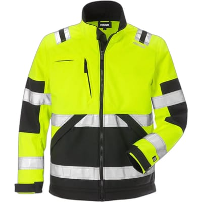 Fristads Hi Vis Softshelljack Klasse 2 4083 Wyh - Hi-Vis geel/zwart - S