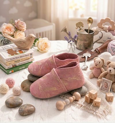 Stabifoot Babyslofjes – Zacht Leer – Cadeaudoos - Linnen zakje - Barefoot - 3001 PINK 6 - 12