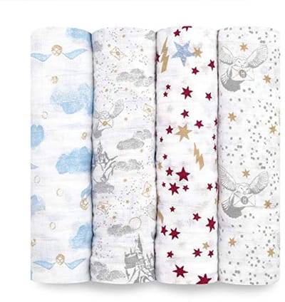 100% Katoenen Mousseline Inbaker- en Ontvangende Dekens 120x120cm - Ideale Inbakerdoek voor Pasgeborenen en Baby's - Perfecte Douchegeschenken, 4-pack