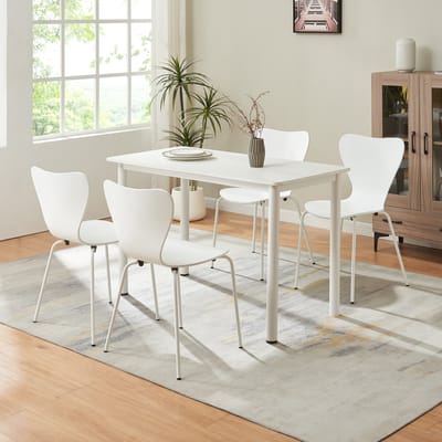 Eetkamerstoel Essunga 80x48x46 cm set van 4 wit [en.casa]