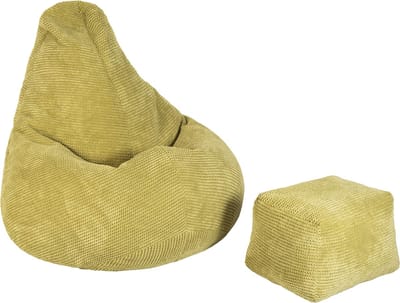JGS ® Comfortabele Zitzak met Rugleuning voor Volwassenen in Zachte Corduroy Stof