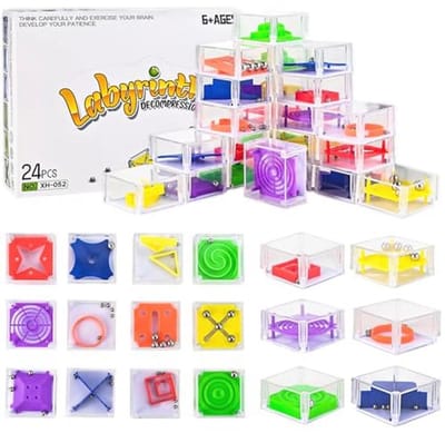 Mini Puzzelspellen Set van 24 - Geduldspellen voor Kinderen en Volwassenen, Perfect als Cadeautje