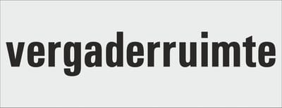 vergaderruimte deurbordje - deur - tekstbordje - zelfklevend - geanodiseerd aluminium - 130 x 50 mm. - dikte 0,5 mm. - 5 jaar garantie!