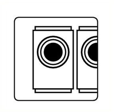 Wasserette sticker, wit zwart 150 x 150 mm